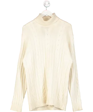 Filati Biagioli Modesto Cream Cashmere Cable Knit Jumper UK XXL