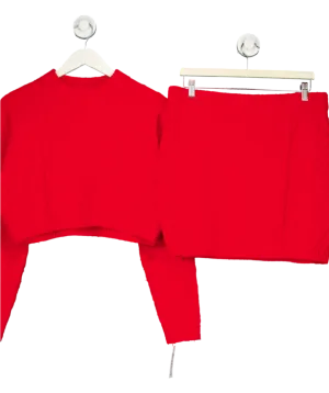 H&M Red Cable Knit Jumper And Skirt Co Ord UK M/L