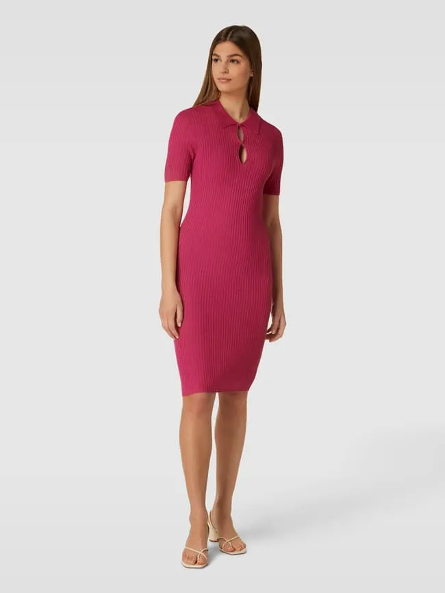 Jake*s Collection knitted shawl dress, fuchsia