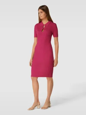 Jake*s Collection knitted shawl dress, fuchsia