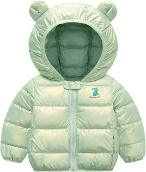 Kids Boys Coats Winter Down Coats for Kids Baby Girls Light Puffer Padded Jacket ear Hoods Dinosaur Infant