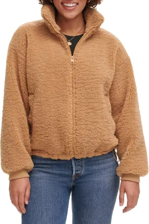 Levi's womens Zip Up Sherpa Teddy Jacket (Standard & Plus Sizes)