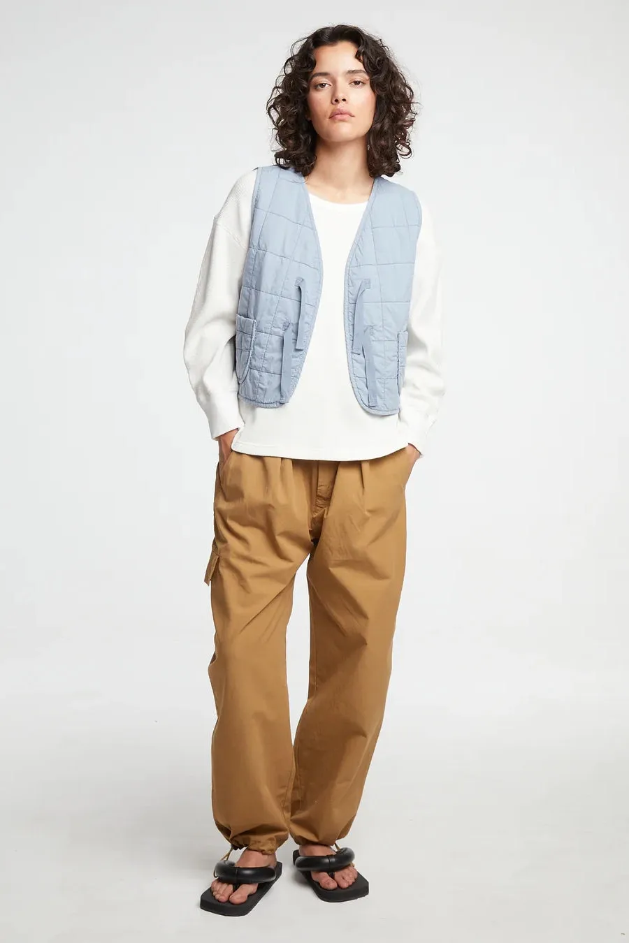 Life Vest - Cotton Quilt Blue Fog