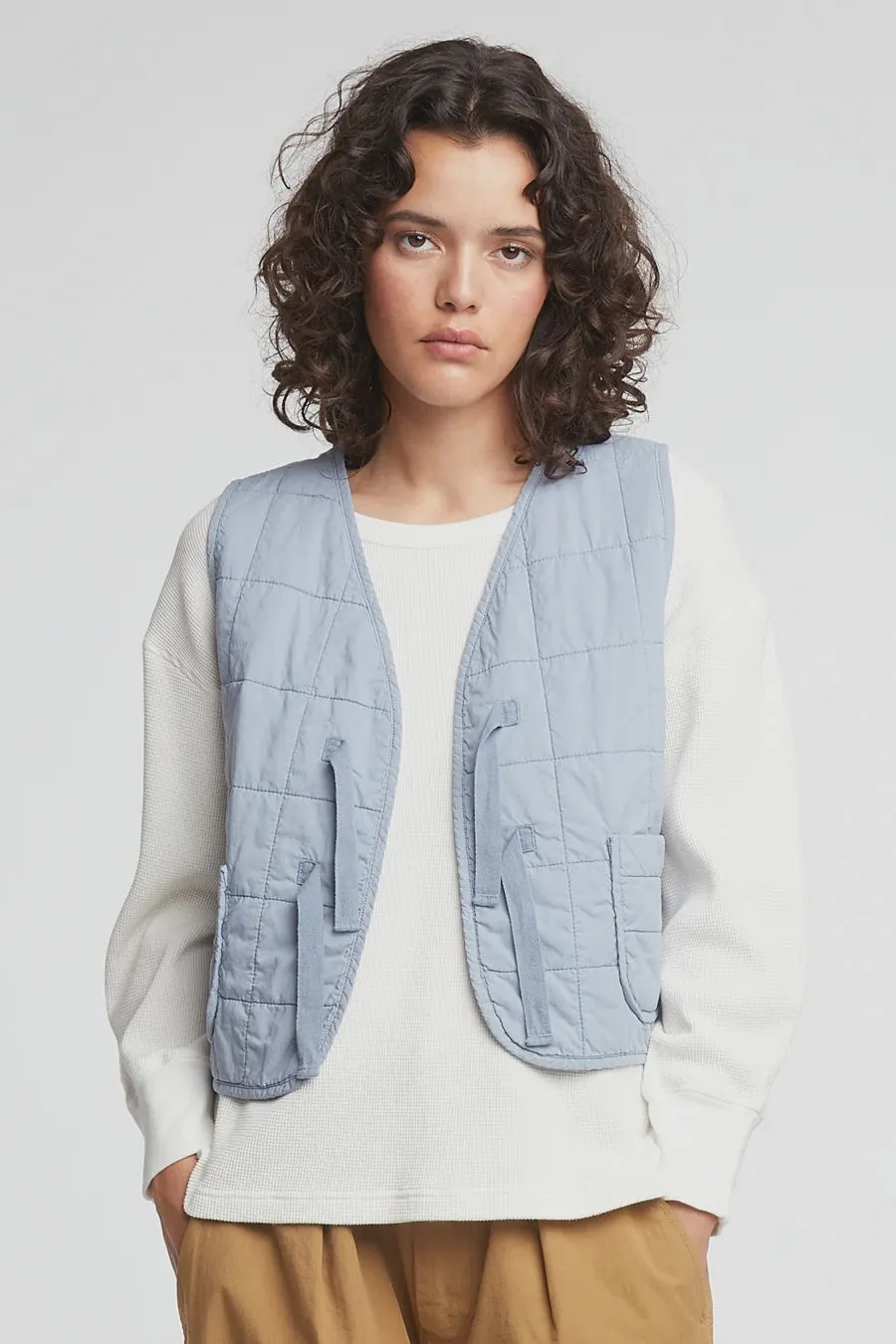 Life Vest - Cotton Quilt Blue Fog