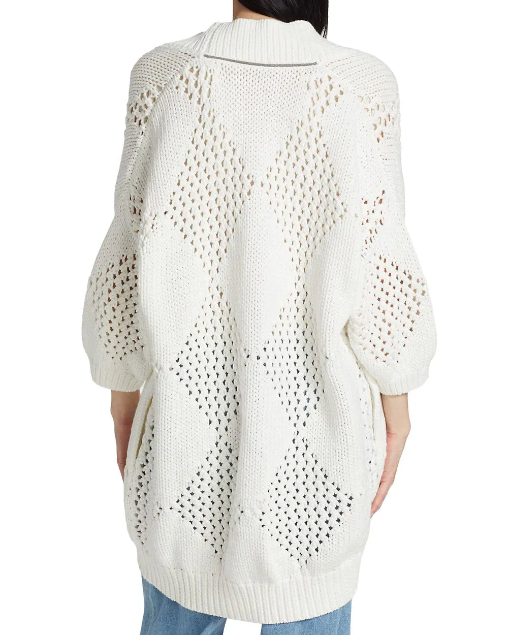 Panama Long Argyle Cardigan
