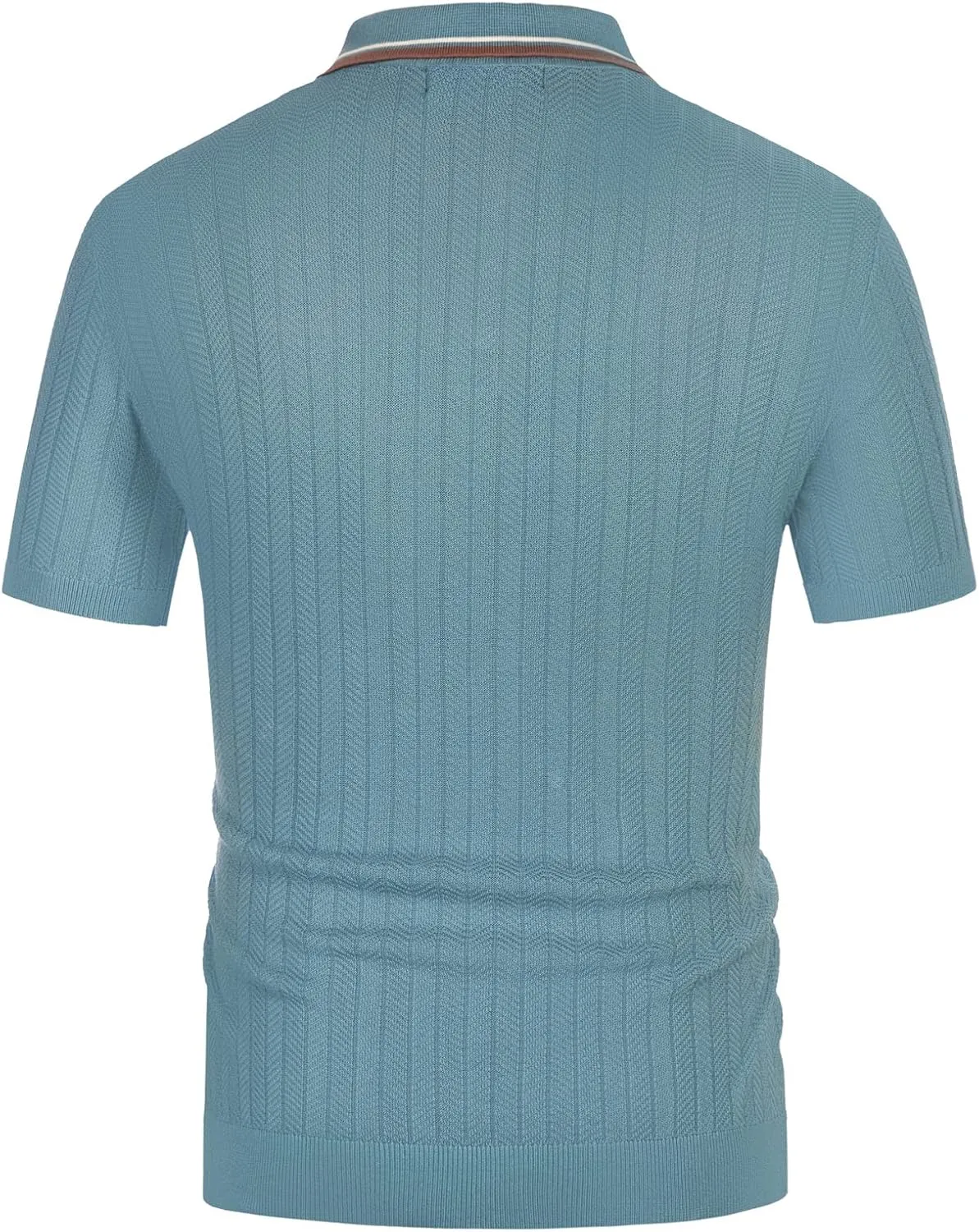 PJ PAUL JONES Mens Knitted Polo Shirts Short Sleeve Textured Pullover Golf Polo T Shirts