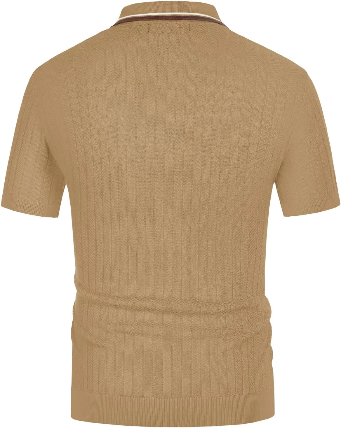 PJ PAUL JONES Mens Knitted Polo Shirts Short Sleeve Textured Pullover Golf Polo T Shirts