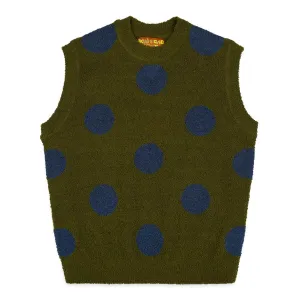 TEDDY FUR DOT KNIT SWEATER VEST