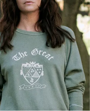 The Great - The College Sweatshirt with Crest Graphic Basil