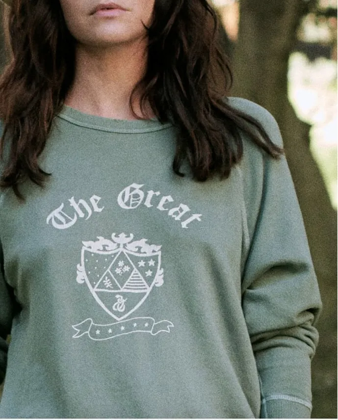 The Great - The College Sweatshirt with Crest Graphic Basil