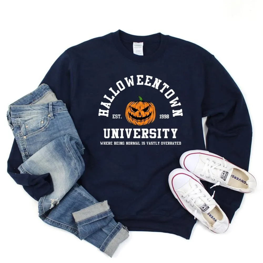Wenkouban Halloween Costume Vintage Halloweentown Sweatshirt Halloweentown Est 1998 Pullover Funny Halloween Town Fall Hoodies Pumpkin Halloween Sweatshirts