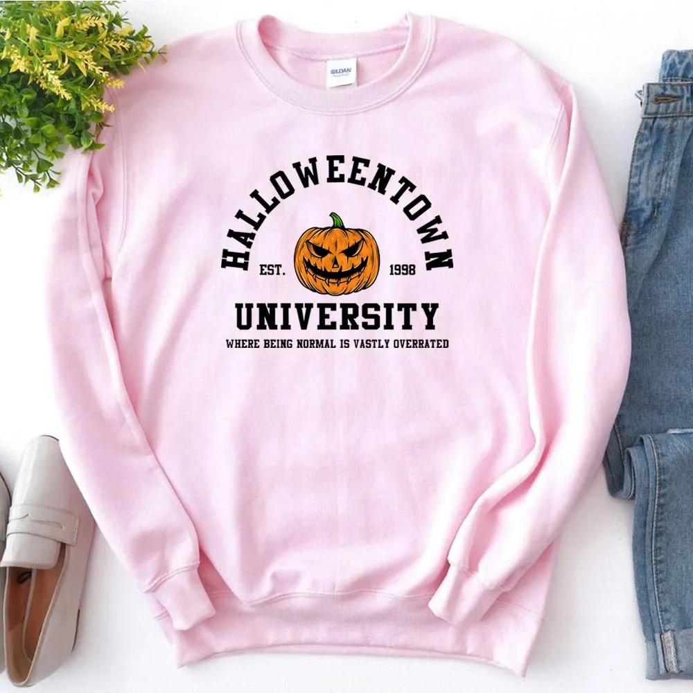 Wenkouban Halloween Costume Vintage Halloweentown Sweatshirt Halloweentown Est 1998 Pullover Funny Halloween Town Fall Hoodies Pumpkin Halloween Sweatshirts